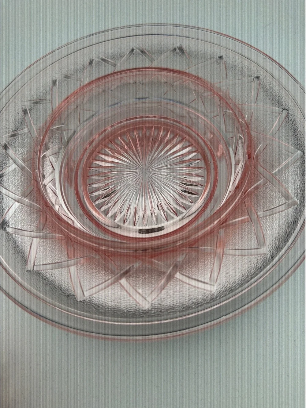 Vtg Mosser pink glass cherry lattice butter dome